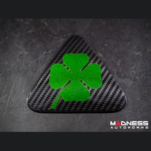  Alfa Romeo Giulia Quadrifoglio (QV) Fender Badge Cover Set - Carbon Fiber - Green Clover